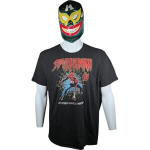 Marvel XXL Y2K Graphic T-Shirt Black Gold Regular Fit Comic